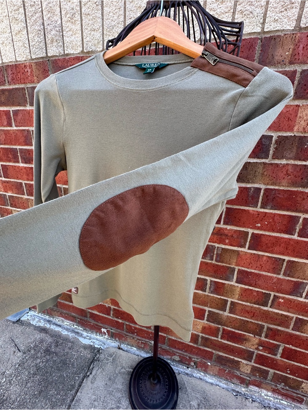 Ralph Lauren Green Label Olive Long Sleeve Equestrian, Old Money, Dark Academia